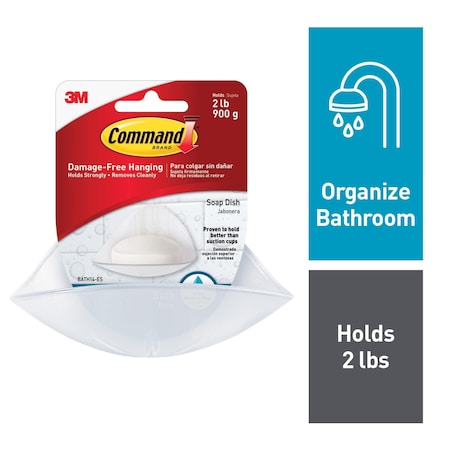 Command Soap Dish w/Water-Resistant Stri, PK6 BATH14
